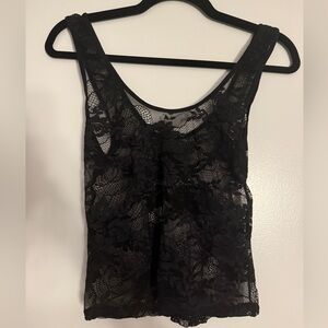 Black Lace Camisole Tank